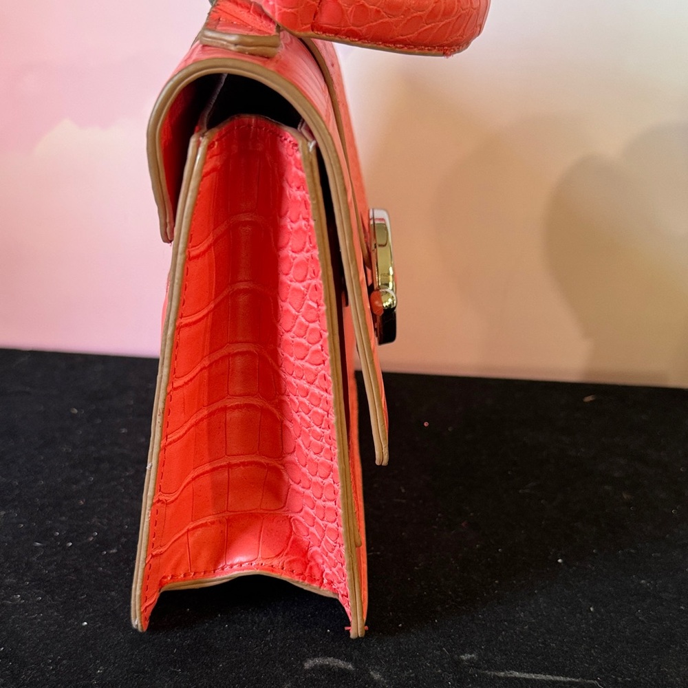 Elegant Coral Anne Klein Small Top Handle Satchel - Picture 14 of 16